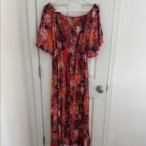 Tropical Floral Maxi Dress Size L